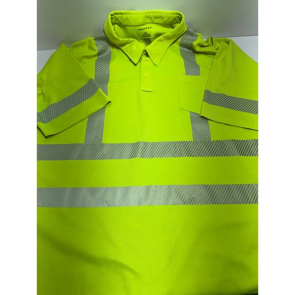 Proper Men’s Hi Visibility Safety Polo Shirt Yellow/Green ANSI Class 2 - Picture 5 of 8
